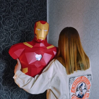 Ironman Papercraft Hero, Paper Sculpture, Low Poly PDF Template, DIY Decor & Gift