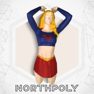 Supergirl Papercraft, Pdf, Gurko, Pepakura, Template, 3D Origami, Paper Sculpture, Low Poly, DIY Craft