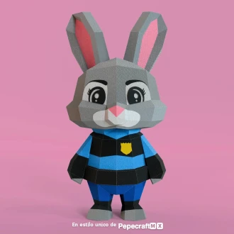 Judy Hopps 3D Digital Template PDF | DIY Papercraft | Zootopia | Instant Download |