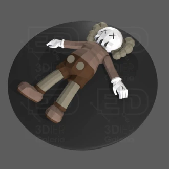 Kaws Lying, Kaws Tendido PDF Papercraft Templates, Paper Art and Craft for Home Decor, DIY, 3DIER, PDF Patterns, Papercraft Templates, Low Poly