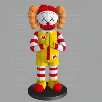 Kaws McDonalds PDF Papercraft Templates, Paper Art and Craft for Home Decor, DIY, 3DIER, PDF Patterns, Papercraft Templates, Low Poly