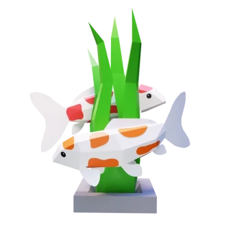 Koi 3d paper craft template SVG and PDF | DIY 3d paper craft koi model template, origami koi, koi low poly