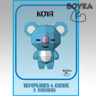 Koya BTS21 - LINE FRIENDS Low Poly Papercraft Templates Gift DIY Decoration BOYKA