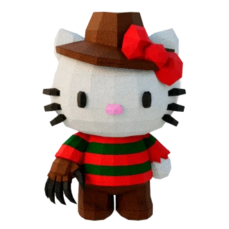 Hello Kitty Freddy Krueger Costume Low Poly Papercraft