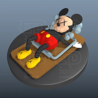 Kaws Mickey mouse PDF Papercraft Templates, Paper Art and Craft for Home Decor, DIY, 3DIER, PDF Patterns, Papercraft Templates, Low Poly