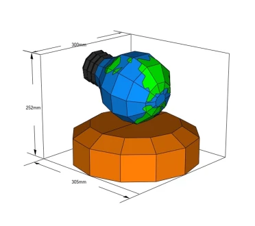 Light Bulb-shaped Globe Papercraft Template - Low Poly, Pepakura PDF, DIY Handmade, Home Decoration, Creative Gifts