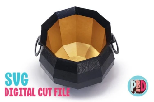 Lucky Cauldron 3D Papercraft SVG
