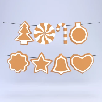 Low Poly Gingerbread Christmas Tree Papercraft Template | DIY 3D Edible-Look Holiday Figure | Advent Calendar & Mantelpiece Decor