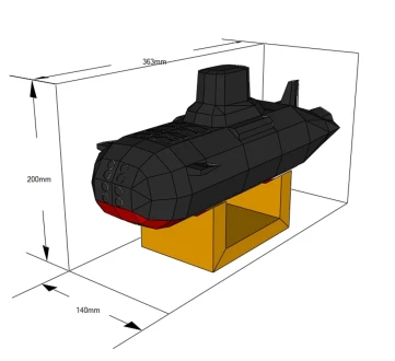 Submarine Papercraft Template - Low Poly, Pepakura PDF, DIY Handmade, Home Decoration, Creative Gifts