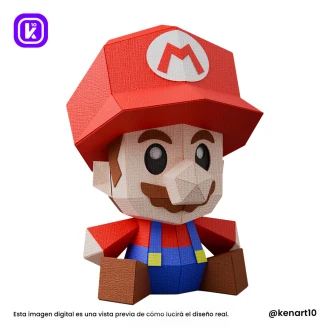 Mini Mario, Super Mario Game Character Papercraft Low Poly 3d DIY Kenart10