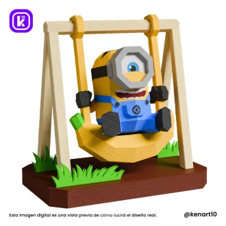 Minion Banana Swing, Despicable Me, Walt Disney Papercraft Low Poly 3d DIY Kenart10
