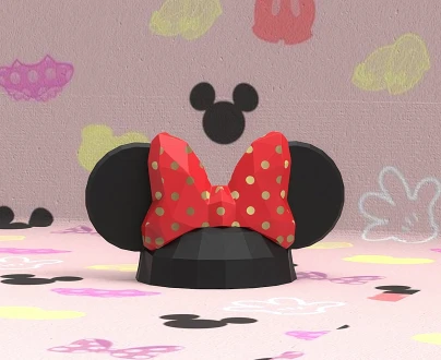 Minnie Hat Papercraft, Lowpoly, Lowpoly Papercraft