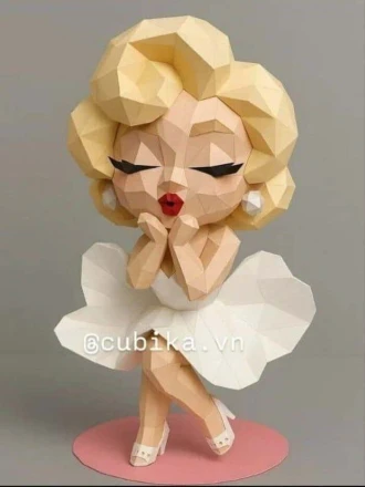 Marilyn Monroe Papercraft Template | DIY 3D Low Poly Icon Model | Hollywood Legend Home Decor | Unique Gift for Movie Fans
