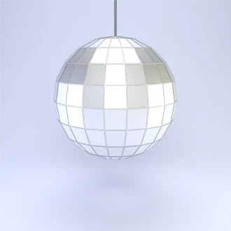 Low Poly Disco Ball Papercraft Template | DIY 3D Geometric Party Decoration | Glittering Dance Floor Decor