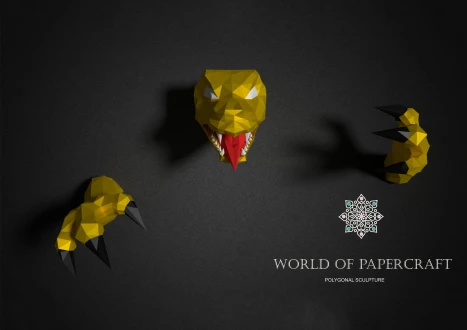 The Lizard, Reptile (Reptiloid), Papercraft Hero, Paper Sculpture, Low Poly PDF Template, DIY Decor & Gift
