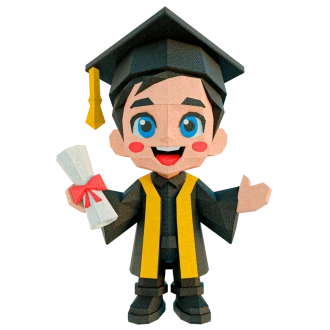 Graduate, Boy, Congratulations Low Poly Papercraft