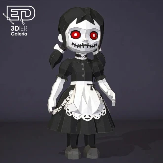 Papercraft Goth Girl, Papercraft Halloween, PDF Templates, Paper Art, 3D Design for Craft, Home Decor, Do It Yourself, 3DIER, PDF Patterns