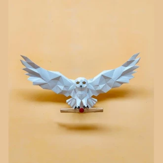 Owl 3D Wall Decor Low poly Papercraft, DIY, PDF