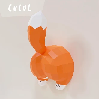 Cucul Renardo (Fox Bottom) Papercraft, Lowpoly Papercraft, Fovea - Papercraft - Nonitt