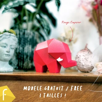 Baby Elephants Papercraft, Lowpoly Papercraft, Fovea - Papercraft - Nonitt