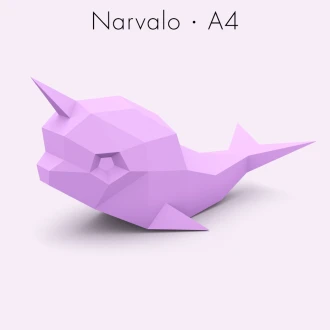 Narvalo (Narwhal / Unicorn Whale) Papercraft, Lowpoly Papercraft, Fovea - Papercraft - Nonitt