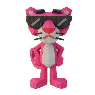 Pink Panther Low Poly Papercraft