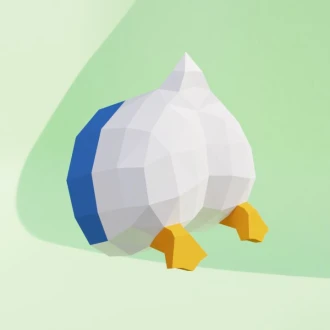 Cucul Canard (Duck Bottom) Papercraft, Lowpoly Papercraft, Fovea - Papercraft - Nonitt