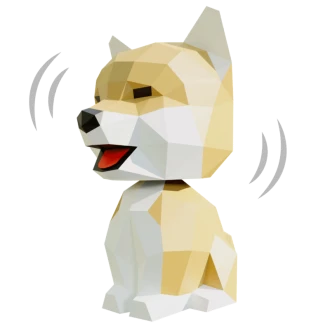 Wobble Shiba Papercraft, Lowpoly Papercraft, Fovea - Papercraft - Nonitt