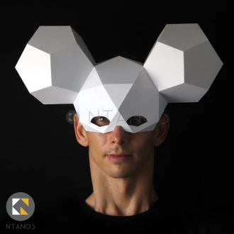 MOUSE Paper Mask - Make a bull mask with this instant download template