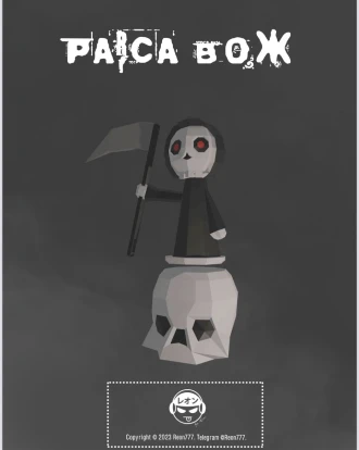 Grim Reaper Papercraft PDF Template - Low Poly 3D Skull Base Model - Dark Fantasy Decor - DIY Digital Download