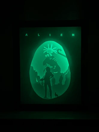 Alien Movie DIY Layered 3D Lightbox Papercut Template | Digital Lightbox Art for Home Decor, Shadow Box SVG PDF