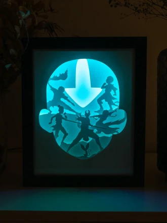 Avatar The Last Airbender DIY Layered 3D Lightbox Papercut Template | Digital Lightbox Art for Home Decor, Shadow Box SVG PDF