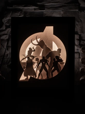 Marvel Avengers DIY Layered 3D Lightbox Papercut Template | Digital Lightbox Art for Home Decor, Shadow Box SVG PDF