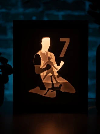 Cristiano Ronaldo DIY Layered 3D Lightbox Papercut Template | Digital Lightbox Art for Home Decor, Shadow Box SVG PDF