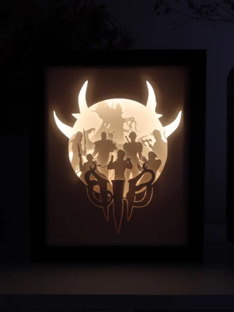 Baldur's Gate 3 DIY Layered 3D Lightbox Papercut Template | Digital Lightbox Art for Home Decor, Shadow Box SVG PDF