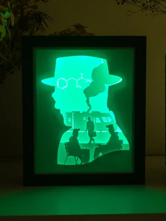 Breaking Bad DIY Layered 3D Lightbox Papercut Template | Digital Lightbox Art for Home Decor, Shadow Box SVG PDF