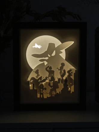 Darkwing Duck DIY Layered 3D Lightbox Papercut Template | Digital Lightbox Art for Home Decor, Shadow Box SVG PDF