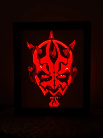 Star Wars Darth Maul DIY Layered 3D Lightbox Papercut Template | Digital Lightbox Art for Home Decor, Shadow Box SVG PDF