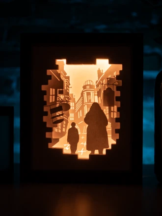 Harry Potter - Diagon Alley DIY Layered 3D Lightbox Papercut Template | Digital Lightbox Art for Home Decor, Shadow Box SVG PDF