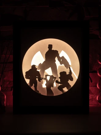 Duke Nukem DIY Layered 3D Lightbox Papercut Template | Digital Lightbox Art for Home Decor, Shadow Box SVG PDF