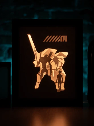 Evangelion DIY Layered 3D Lightbox Papercut Template | Digital Lightbox Art for Home Decor, Shadow Box SVG PDF