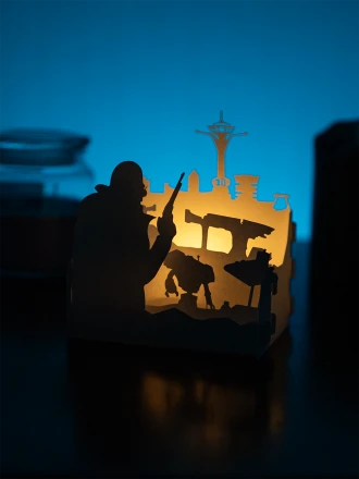 Fallout New Vegas DIY Layered 3D Lantern Papercut Template | Digital Lightbox Art for Home Decor, Shadow Box SVG PDF