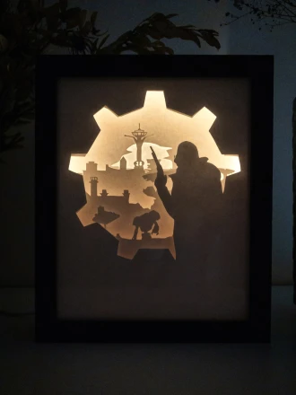 Fallout New Vegas DIY Layered 3D Lightbox Papercut Template | Digital Lightbox Art for Home Decor, Shadow Box SVG PDF