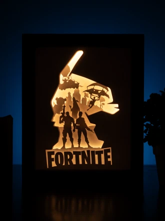 Fortnite DIY Layered 3D Lightbox Papercut Template | Digital Lightbox Art for Home Decor, Shadow Box SVG PDF