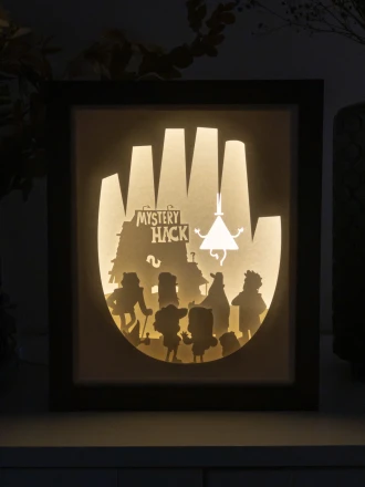 Gravity Falls DIY Layered 3D Lightbox Papercut Template | Digital Lightbox Art for Home Decor, Shadow Box SVG PDF