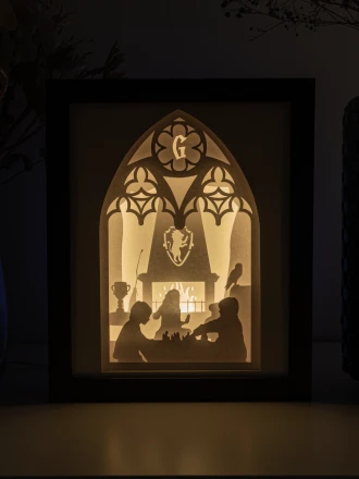 Harry Potter - Griffindor Common DIY Layered 3D Lightbox Papercut Template | Digital Lightbox Art for Home Decor, Shadow Box SVG PDF