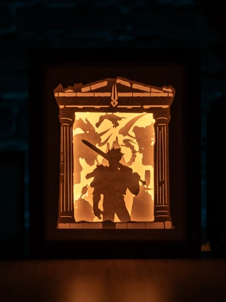 Hades DIY Layered 3D Lightbox Papercut Template | Digital Lightbox Art for Home Decor, Shadow Box SVG PDF