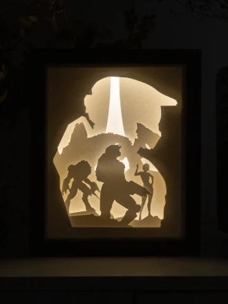 Halo DIY Layered 3D Lightbox Papercut Template | Digital Lightbox Art for Home Decor, Shadow Box SVG PDF