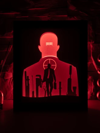 Hitman DIY Layered 3D Lightbox Papercut Template | Digital Lightbox Art for Home Decor, Shadow Box SVG PDF