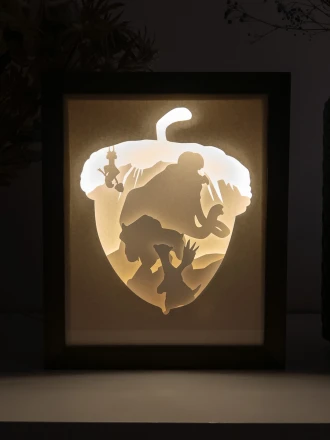 Ice Age DIY Layered 3D Lightbox Papercut Template | Digital Lightbox Art for Home Decor, Shadow Box SVG PDF